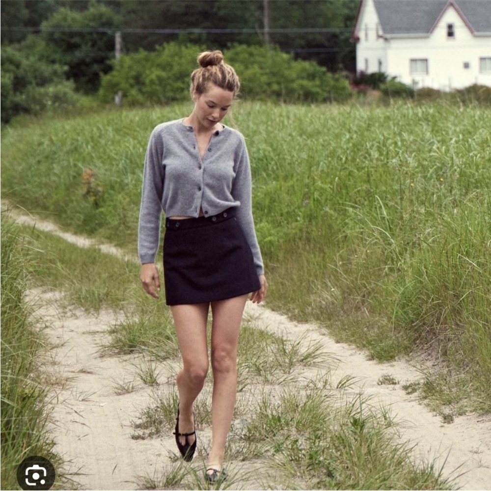 Doen Chieri mini skirt wool navy blue size 2